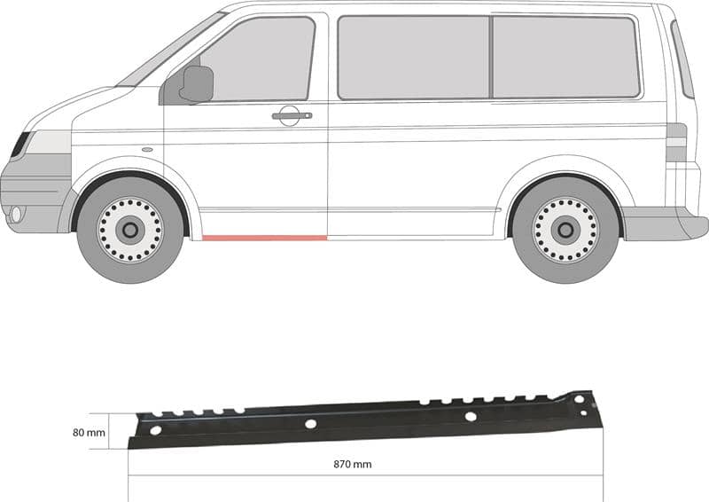 Ремчастина Металева Передня Ліва Volkswagen Transporter 2003-2009