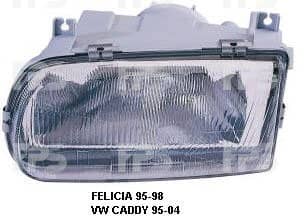Фара Передня Передня Права Skoda Felicia 1995-1998, 014101128A, 6U0941018, 6U1941018