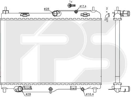 Радіатор Охолодження Ford Fiesta 2013-2019, 1540332, 1566662, 1671561, 1775583, 1897437, 8V518005FA, 8V518005FB, 8V518005FC, 8V518005FD, ME8V518005FD
