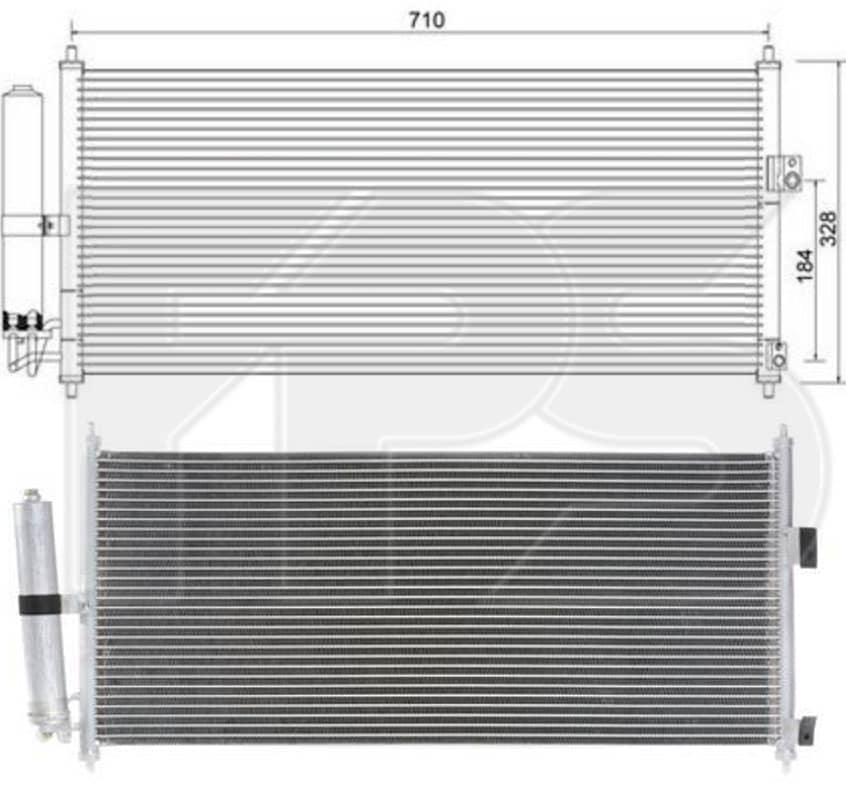 Радіатор кондиціонера Nissan Almera 2000-2002, 92100BM400, 92110BM400