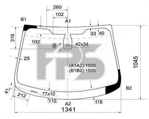 Скло Автомобільне(вітрове) Ford Fiesta 2013-2019