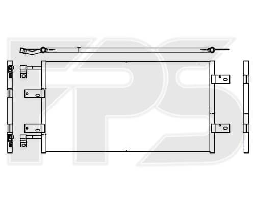 Радіатор кондиціонера Nissan Primastar 2002-2007, 2765000QAH, 4414580, 8200019382, 91168188, 8660002504