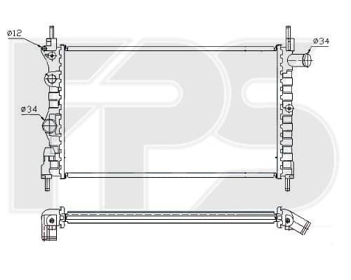 Радіатор Охолодження Opel Kadett 1985-1991, 1300099, 1302057, 90351829
