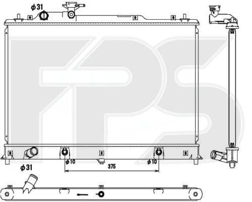 Радіатор Охолодження Mazda CX-7 2006-2012, L33L15200, L37J15200, L3BT15200A, L55515200