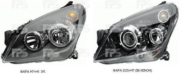 Фара Передня Передня Права Opel Astra 2003-2014, 1216562, 1216662, 93178636, 93190387