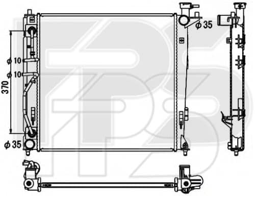 Радіатор Охолодження Hyundai ix35 2010-2015, 253102Y010, 253102Y020