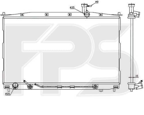 Радіатор Охолодження Hyundai Santa FE 2006-2009, 253100W000, 253100W100, 253100W200, 253100W201, 253102B000, 253102B100, 253102B120, 253102B200, 253102B701, 253102B750, 253102B751, 253102B752