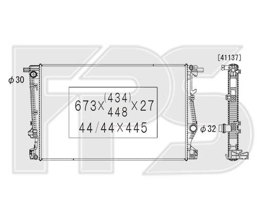 Радіатор Охолодження Jeep Cherokee 2013-2018, 52014777AA, 68229290AA, 68229290AB, 68229290AC, 68284108AA, K68229290AA, K68229290AB, K68229290AC, K68284108AA