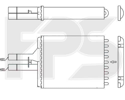 Радіатор Пічки Opel Vectra 1995-1999, 1843107, 1843215, 90463839, 90586299