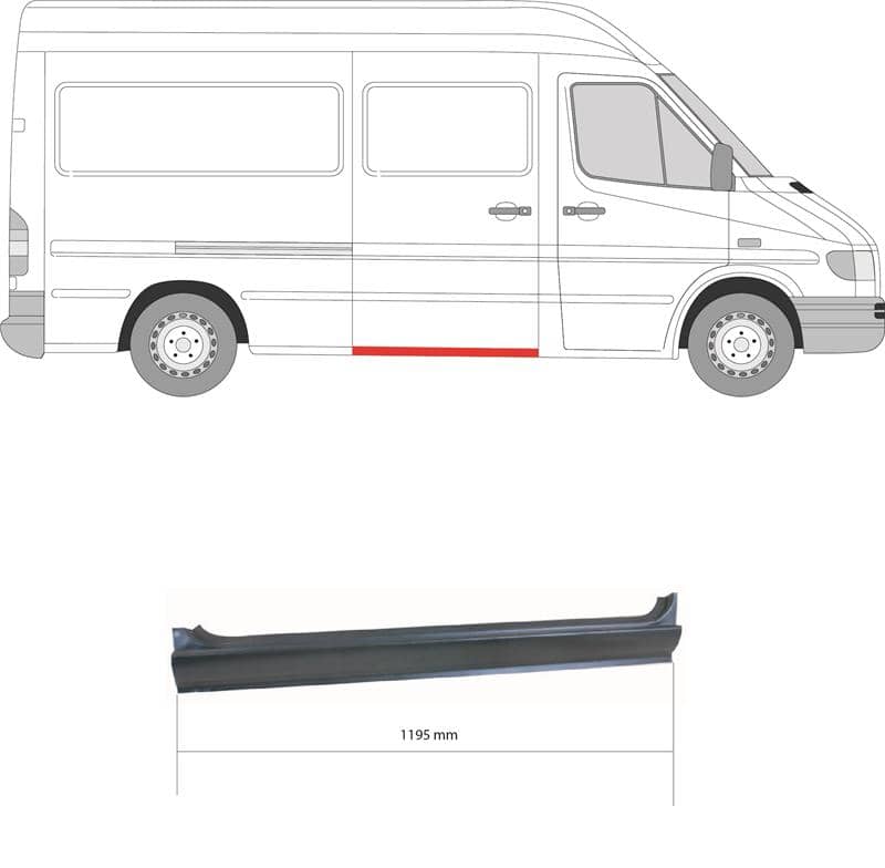 Ремчастина Металева Передня Права Mercedes-Benz Sprinter 1995-2000