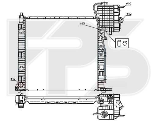 Радіатор Охолодження Mercedes-Benz V-Class 1996-2002, 6385002200, 6385011601, 6385012701, 6385013001, 6385013301, 6385013501, A6385002200, A6385011601, A6385012701, A6385013001, A6385013301, A6385013501