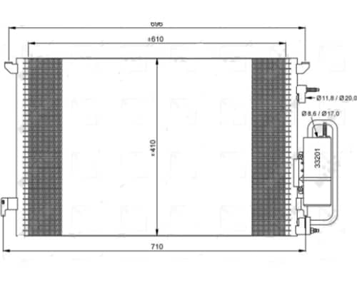 Радіатор кондиціонера Opel Vectra 2002-2005, 13101839, 1850076, 1850079, 24418362, 71740527, 71746356