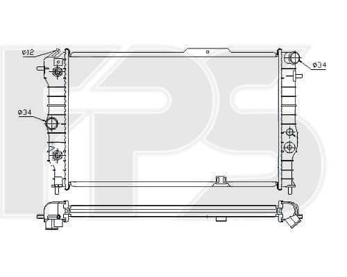 Радіатор Охолодження Opel Vectra 1988-1995, 03096385, 1300133, 1300135