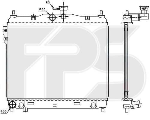 Радіатор Охолодження Hyundai Getz 2002-2005, 253101C100, 253101C106
