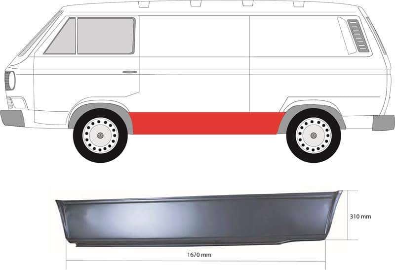 Ремчастина Металева Передня Ліва Volkswagen Transporter 1980-1991
