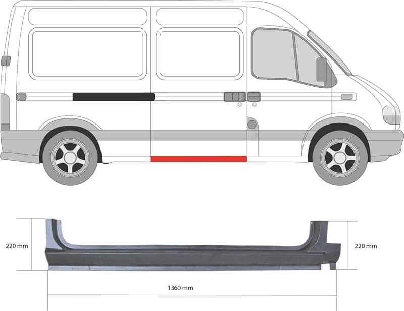 Ремчастина Металева Задня Права Nissan Interstar 2003-2010