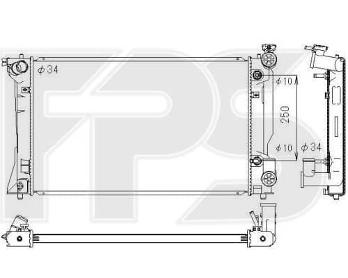 Радіатор Охолодження Toyota Avensis 2003-2006, 164000H120, 164000H121, 164000H180, 164000H181, 16400OH121