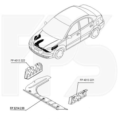 Ремчастина Пластикова Передня Ліва Kia RIO 2006-2011
