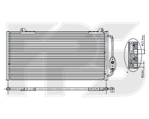 Радіатор кондиціонера Honda Civic 1995-2000, 80100S74D10, 80110S74D00, JRB100310, JRB100310SLP