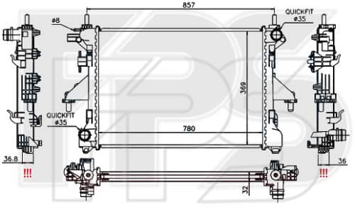 Радіатор Охолодження Citroen Jumper 2006-2014, 1349196080, 13491960, 1349207080, 1362308080, 3062308080