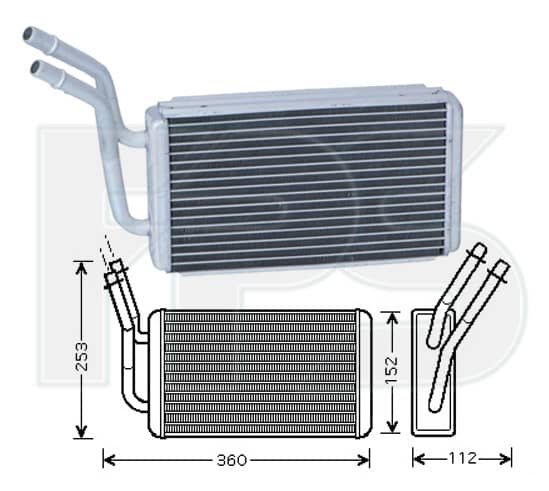 Радіатор Пічки Ford Transit 2000-2006, 1350118, 4042575, YC1H18476AA, YC1H18476AB, YC1H18B539AA