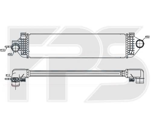 Радіатор Наддуву Ford C-MAX 2010-2015, 1699563, 1715727, 1721228, 1750001, 1787935, BV619L440AB, BV619L440AC, BV619L440AD, BV619L440AE, BV619L440AF