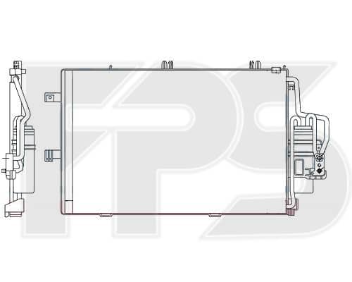 Радіатор кондиціонера Opel Combo 2001-2011, 13114011, 1850000, 1850091, 1850113, 24426585, 24445193, 9201959, 93175776, 93183505