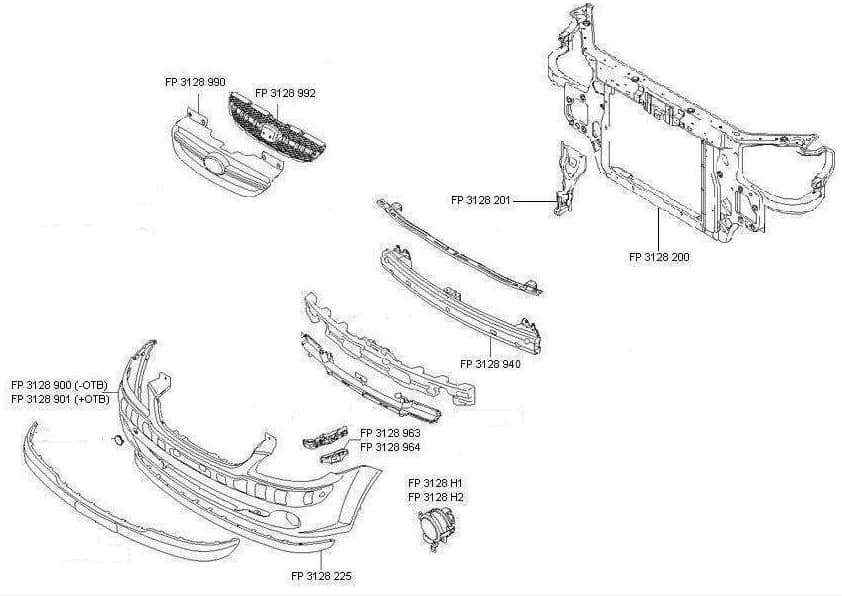 Шина Бампера Передня Права Hyundai Getz 2006-2011