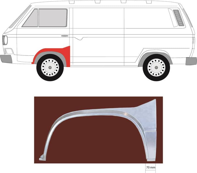 Ремчастина Металева Передня Ліва Volkswagen Transporter 1980-1991, 251 809 243B, 251 809 253