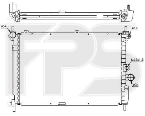Радіатор Охолодження Opel Astra 1991-1997, 1300103, 90324365, 90352934, 90353025