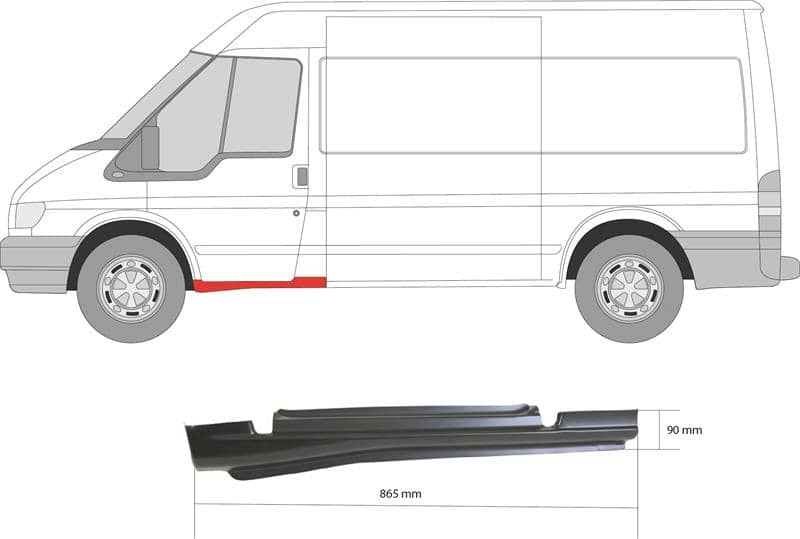 Ремчастина Металева Передня Ліва Ford Transit 2000-2006