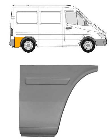 Ремчастина Металева Задня Права Mercedes-Benz Sprinter 1995-2000