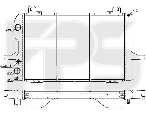 Радіатор Охолодження Ford Sierra 1982-1987, 1610245, 1619033, 6130210, 83BB8005JB, 83BB8005JC