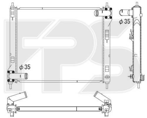 Радіатор Охолодження Nissan Juke 2010-2015, 214101KC5A, 21410BA61A