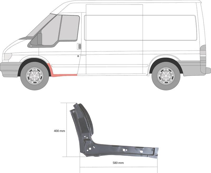 Ремчастина Металева Передня Ліва Ford Transit 2000-2006