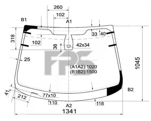 Скло Автомобільне(вітрове) З Підігрівом Ford Fiesta 2013-2019