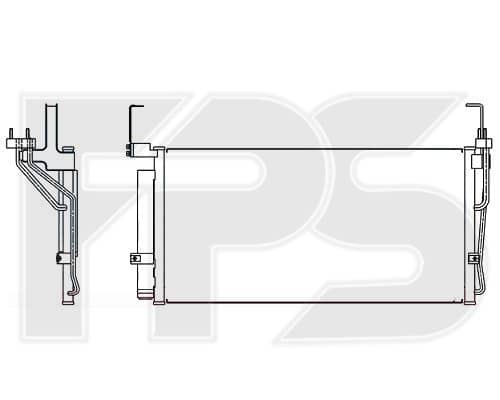 Радіатор кондиціонера Hyundai Santa FE 2001-2006, 9760626000, 9760626001, 9760626400, 9760626401