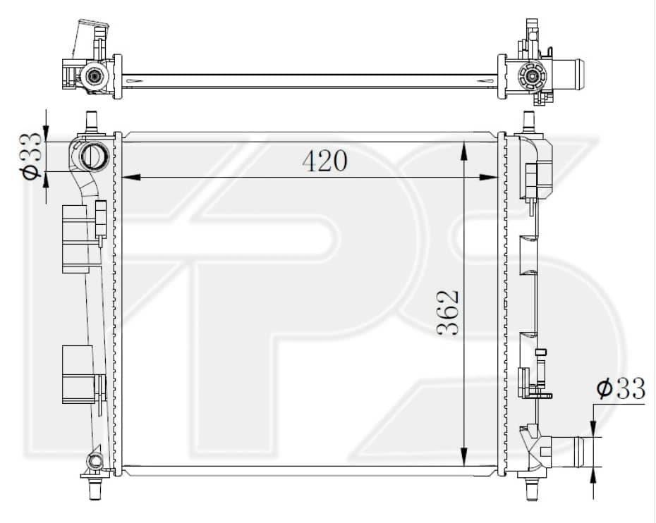 Радіатор Охолодження Hyundai i10 2014-2019, 25310B9050
