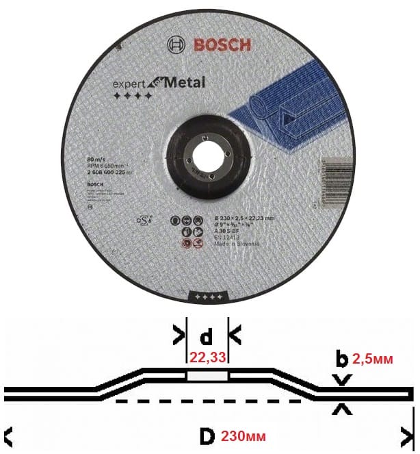 Круг відрізний · BOSCH · арт. BO 2608600225
