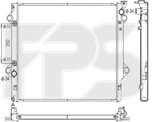 Радіатор Охолодження Toyota FJ Cruiser 2006-2010, 1640031350, 1640031351, 1640031352, 1640031353, 1640031354, 1640031461, 1640031462, 1640031463, 1640031464, 1640031465, 1640062230, 1640062231, 1640075454