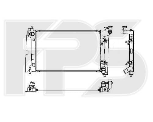 Радіатор Охолодження Toyota Corolla 2002-2004, 164000D230, 164000D240, 164000D250, 1640021130, 1640021140, 164002114087, 1640021150, 1640021160, 1640021170, 1640021180, 164002118087, 1640022180, 164100D230, 164100D240, 164100D250, 88969094, 88969096, 1640021240, 16410YZZAQ